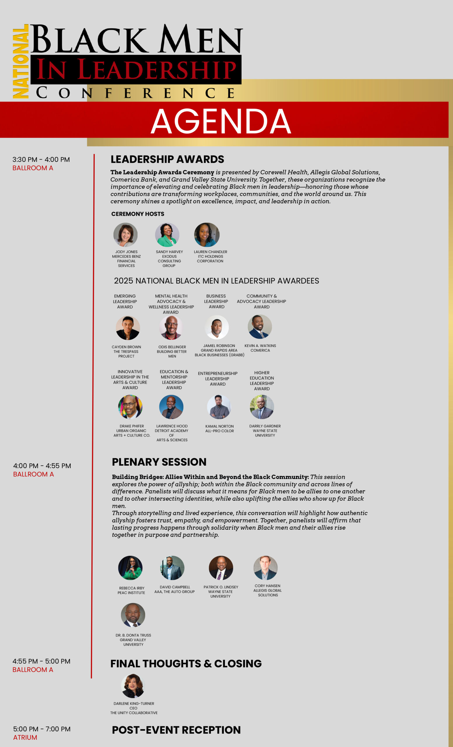 Agenda page 4 – Closing sessions