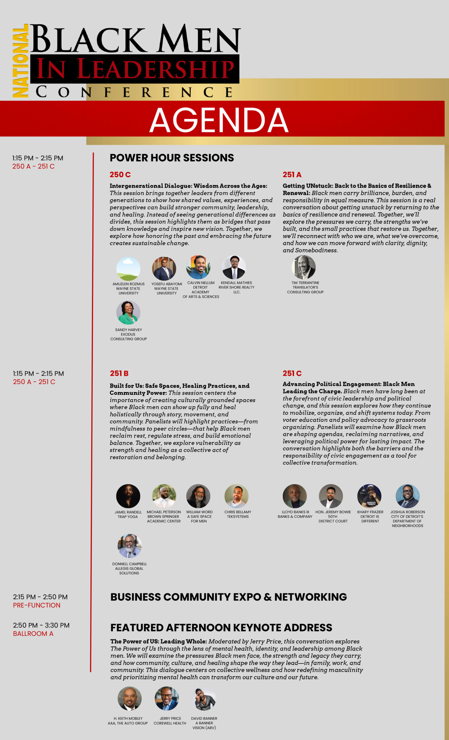 Agenda page 3 – Afternoon sessions